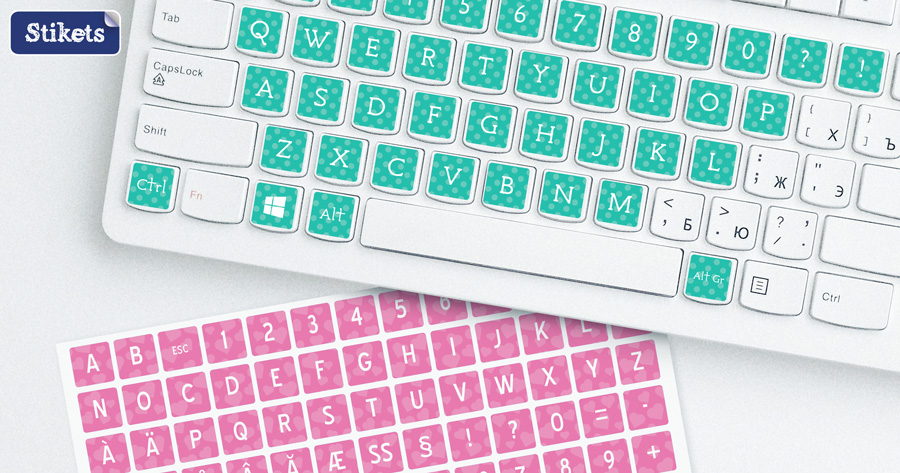 Pegatinas rectangulares para el teclado - Stikets